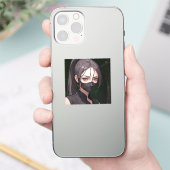忍者マスク付き女性 シール (スマートフォン)