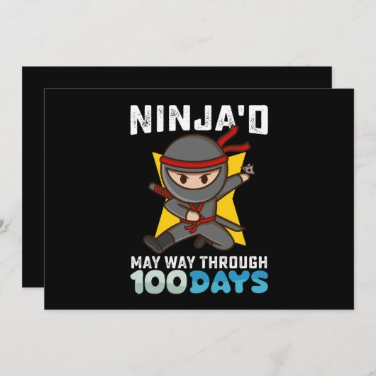 忍者メイ・ウェイ・スルー100日・オブ・スクール 招待状 (正面/裏面)