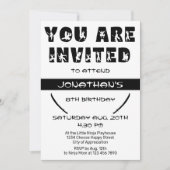 忍者モダンキッドウォリアーのシルエット誕生日パーティー 招待状 (正面)