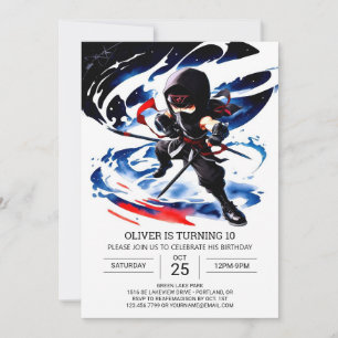 忍者モダン武術アーツ誕生日 招待状
