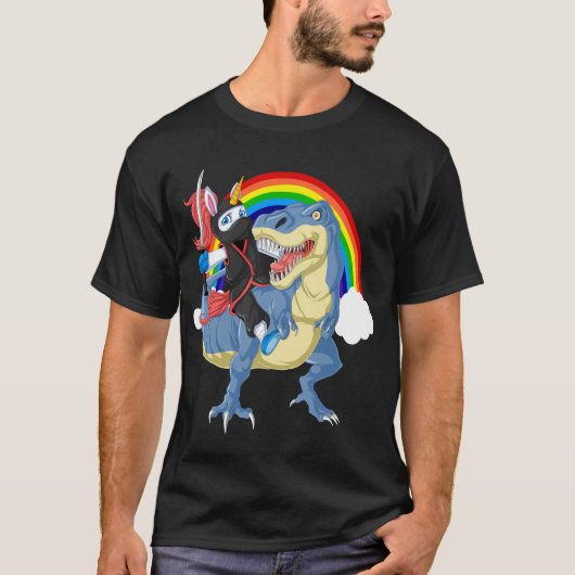 忍者ユニコーン乗馬トレックス Tシャツ (正面)