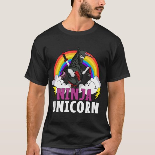 忍者ユニコーン侍 Tシャツ (正面)
