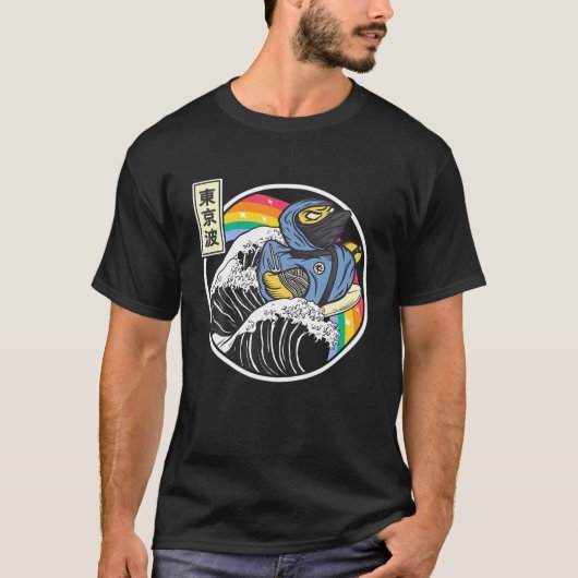 忍者ラバーダックサーフィン神奈川ウェーブジャパンヴァポ Tシャツ (正面)