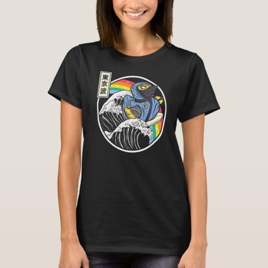 忍者ラバーダックサーフィン神奈川波日本バポ Tシャツ (正面)