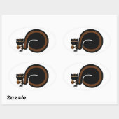 忍者リス 楕円形シール (シート)