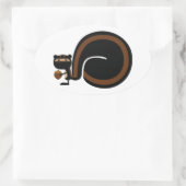 忍者リス 楕円形シール (バッグ)