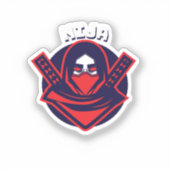 忍者ロゴ - 勇敢な戦士のエンブレム シール (正面)