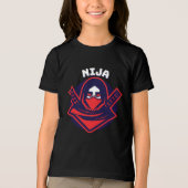 忍者ロゴ - 勇敢な戦士のエンブレム トライブレンドTシャツ (正面)