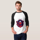 忍者ロゴ - 勇敢な戦士のエンブレム Tシャツ (正面フル)