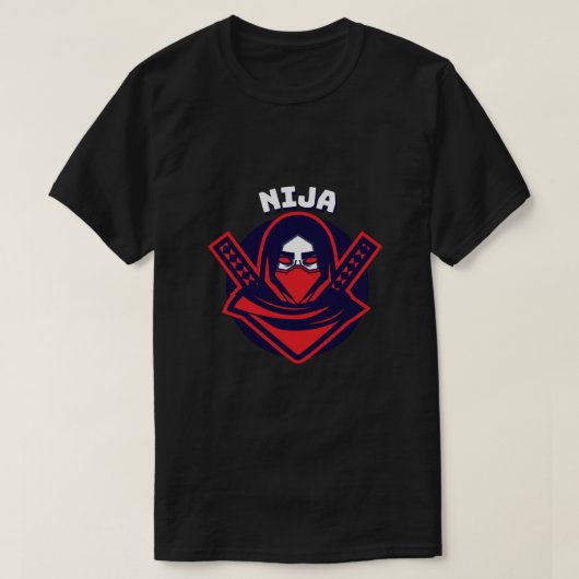 忍者ロゴ - 勇敢な戦士のエンブレム Tシャツ (デザイン正面)