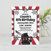 忍者侍の戦士キッズボーイズバースデーパーティー 招待状 (スタンド正面)