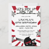 忍者侍戦士子供誕生日パーティー招待状 招待状 (正面)