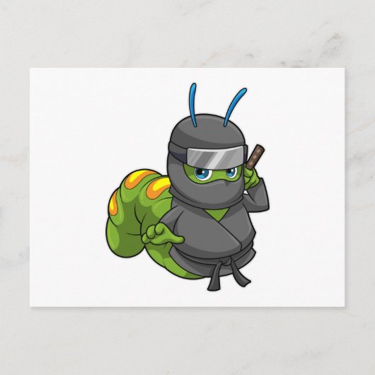 忍者剣を持つケータピラー ポストカード (正面)