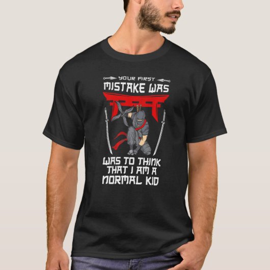 忍者剣侍忍術大人男女 Tシャツ (正面)