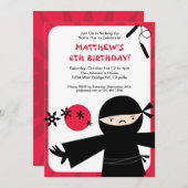 忍者力の赤の招待状 招待状 (正面/裏面)