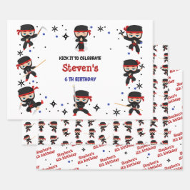 忍者子供の誕生日 ラッピングペーパーシート