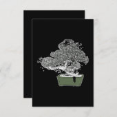 忍者子猫盆栽仏日本の禅 サンキューカード (正面/裏面)