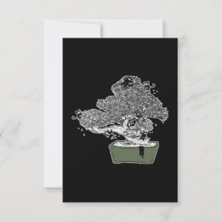 忍者子猫盆栽仏日本の禅 サンキューカード