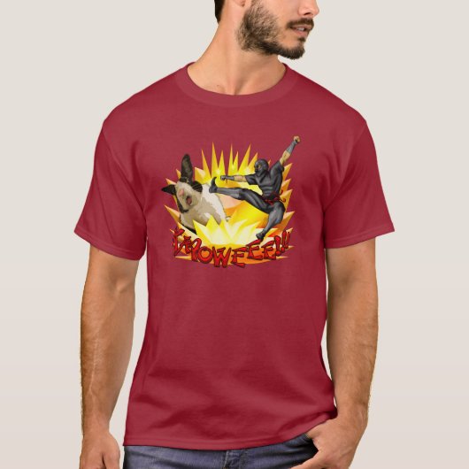 忍者対バニーの人のワイシャツ(暗い生地) Tシャツ (正面)
