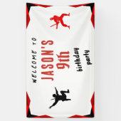 忍者少年の誕生日パーティーへようこそ 横断幕 (縦)