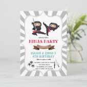 忍者少年少女合同誕生日パーティー招待状 招待状 (スタンド正面)