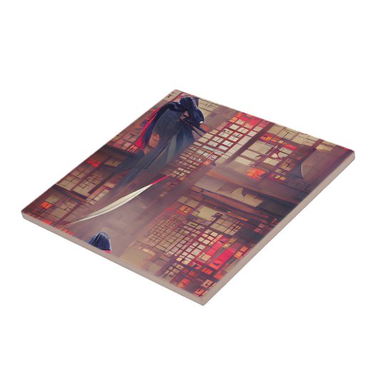 忍者幽霊たちファンタジーグラフィック抽象芸術アート タイル (側面)