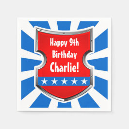 忍者愛国戦士ボーイズ子供の誕生日パーティー スタンダードカクテルナプキン