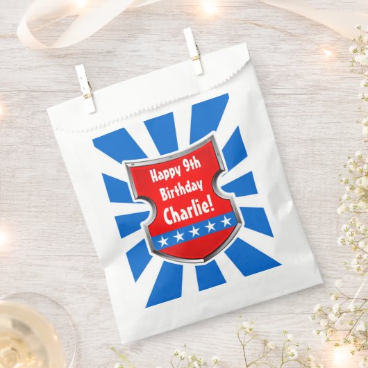 忍者愛国戦士ボーイズ子供の誕生日パーティー フェイバーバッグ (クリップ留めされた状態)