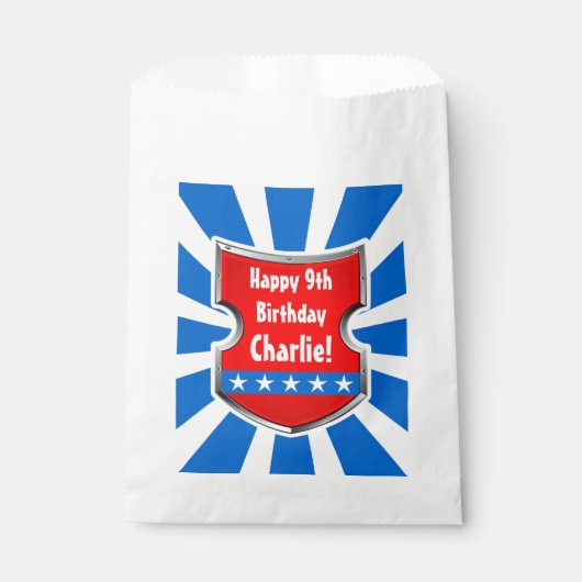 忍者愛国戦士ボーイズ子供の誕生日パーティー フェイバーバッグ (正面)