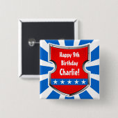 忍者愛国戦士ボーイズ子供の誕生日パーティー 缶バッジ (正面&裏面)