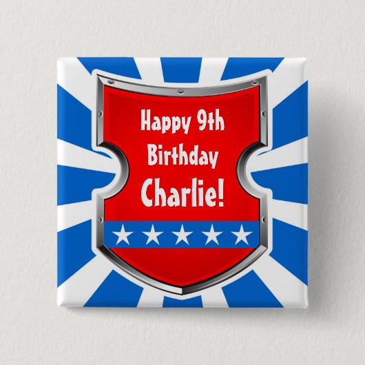 忍者愛国戦士ボーイズ子供の誕生日パーティー 缶バッジ (正面)