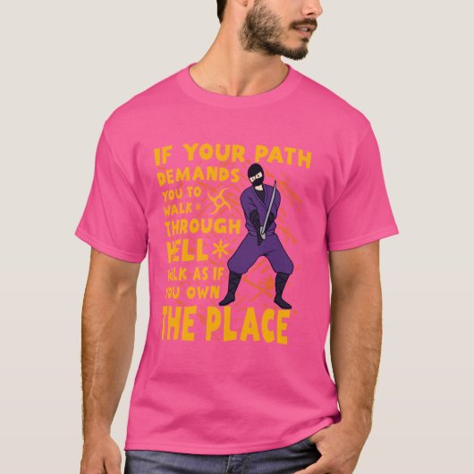 忍者戦士おもしろい Tシャツ (正面)