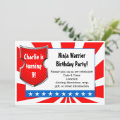 忍者戦士の誕生日パーティキッズボーイズ愛国心 招待状 (スタンド正面)