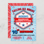 忍者戦士の誕生日パーティーの招待 招待状 (正面/裏面)