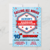 忍者戦士の誕生日パーティー招待状 招待状 (正面)