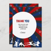 忍者戦士をテーマにした誕生日パーティーサンキューカード 招待状 (正面/裏面)