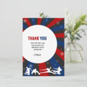 忍者戦士をテーマにした誕生日パーティーサンキューカード 招待状 (スタンド正面)