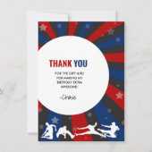 忍者戦士をテーマにした誕生日パーティーサンキューカード 招待状 (正面)