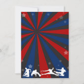 忍者戦士をテーマにした誕生日パーティー感謝カード 招待状 (裏面)