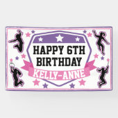 忍者戦士ガールズバースデーパーティーピンクパープル 横断幕 (横)