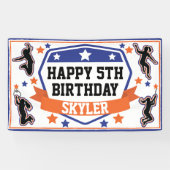 忍者戦士ガールズバースデーパーティーブルー&オレンジ 横断幕 (横)