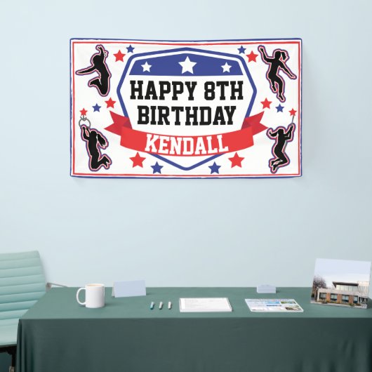 忍者戦士ガールズバースデーパーティーブルー&レッド 横断幕 (トレードショー)