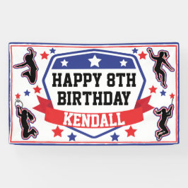 忍者戦士ガールズバースデーパーティーブルー&レッド 横断幕