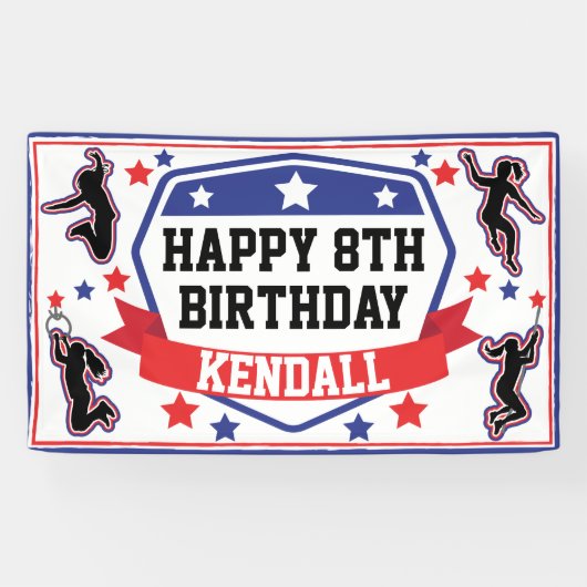 忍者戦士ガールズバースデーパーティーブルー&レッド 横断幕 (横)