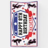 忍者戦士ガールズバースデーパーティーブルー&レッド 横断幕 (縦)