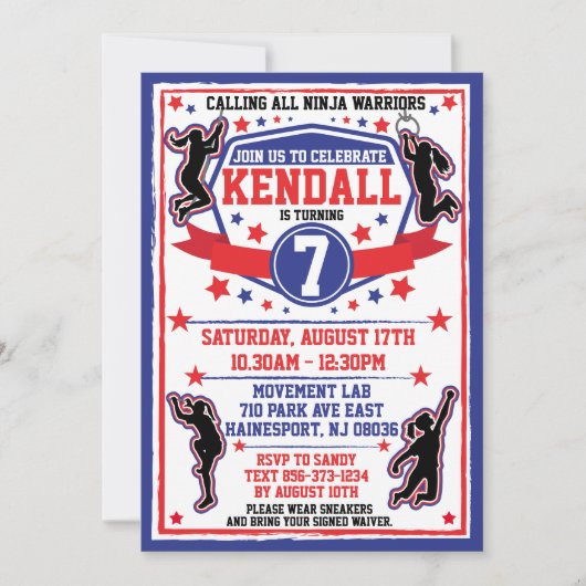 忍者戦士ガールズバースデーパーティー 招待状 (正面)