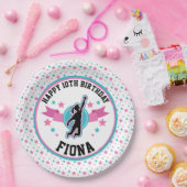 忍者戦士ガールズピンクとティール(緑がかった色)誕生日パーティー ペーパープレート (パーティー)