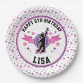 忍者戦士ガールズピンクと紫の誕生日パーティー ペーパープレート (正面)