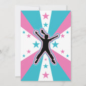 忍者戦士ガールズピンクティール（緑がかった色）誕生日パーティー 招待状 (裏面)