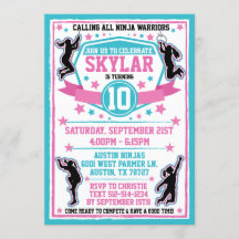 忍者戦士ガールズピンクティール（緑がかった色）誕生日パーティー